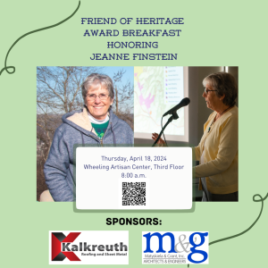 Wheeling Heritage Honors Jeanne Finstein with the Friend of Heritage Award 2024