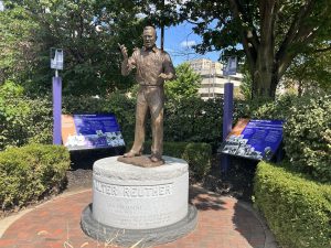 Replacement Placard Installed to Honor Walter Reuther at Wheeling Heritage Port