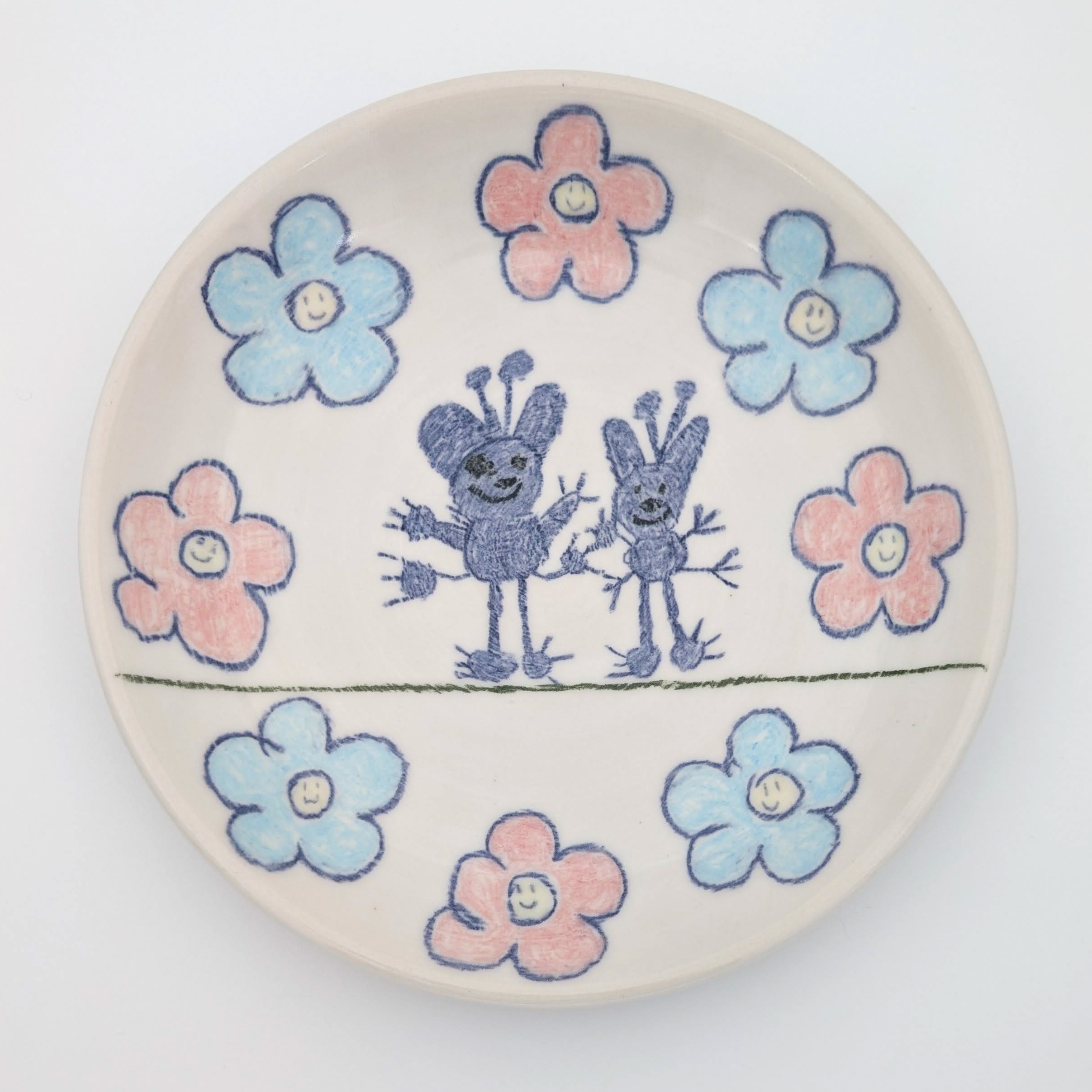 Ceramic, underglaze chalk, glaze